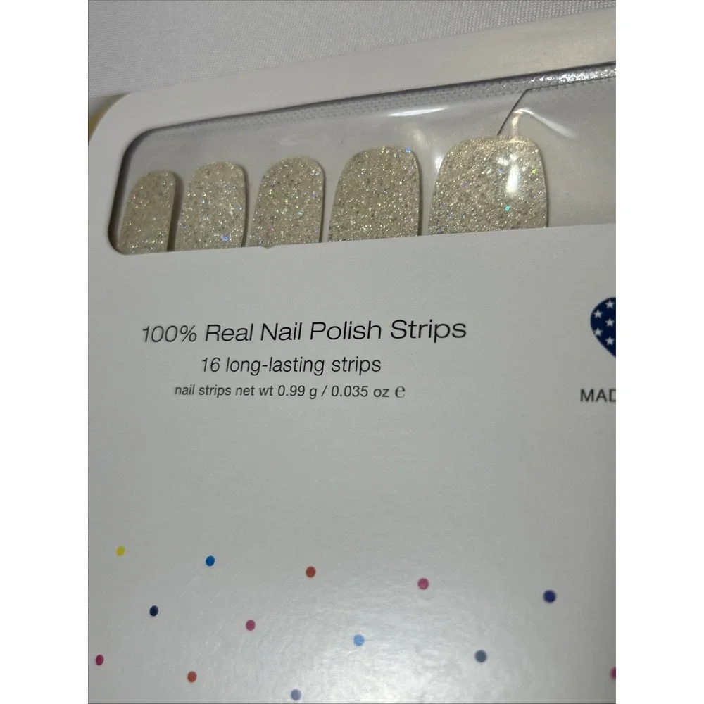 Color Street Nail Polish Strips Home Sleet Home White Glitter New Retired